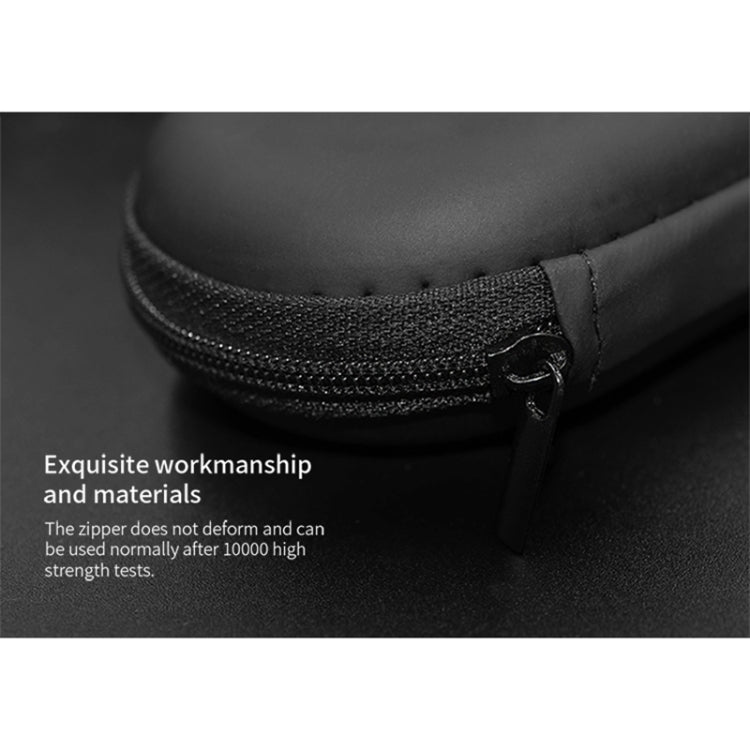 KZ Portable PU Leather Oval Data Cable Charger Earphone Storage Box