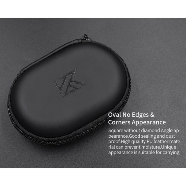 KZ Portable PU Leather Oval Data Cable Charger Earphone Storage Box