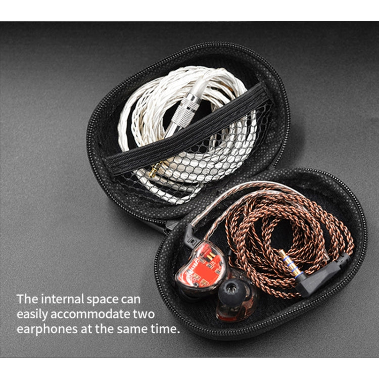 KZ Portable PU Leather Oval Data Cable Charger Earphone Storage Box