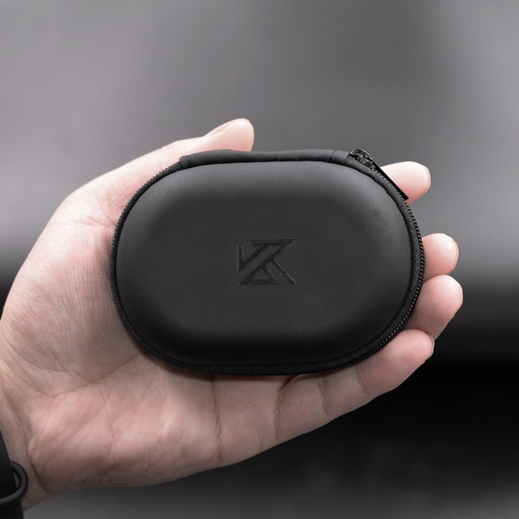KZ Portable PU Leather Oval Data Cable Charger Earphone Storage Box