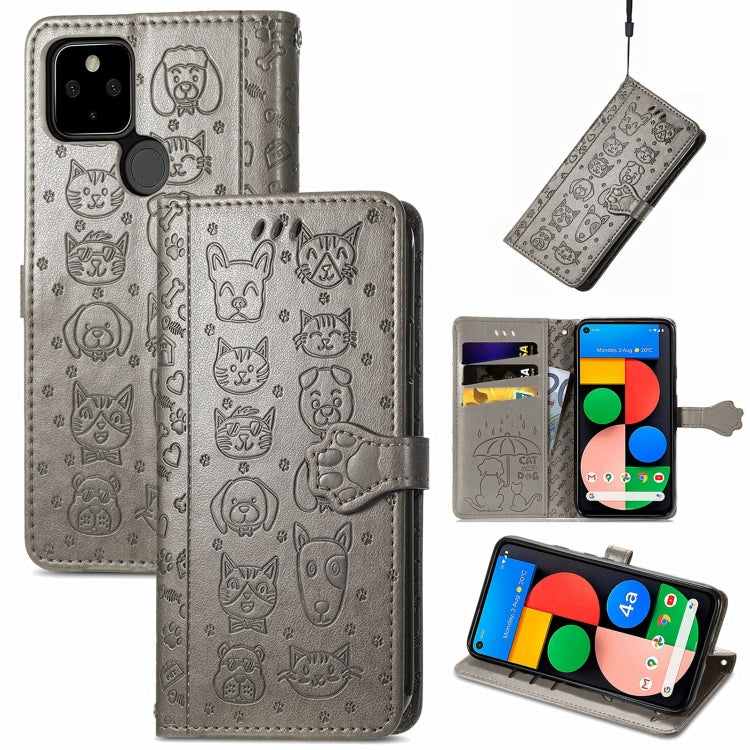 Lovely Cat and Dog Embossing Pattern Horizontal Flip Leather Case, with Holder & Card Slots & Wallet & Cartoon Clasp & Lanyard