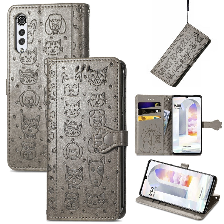 Lovely Cat and Dog Embossing Pattern Horizontal Flip Leather Case, with Holder & Card Slots & Wallet & Cartoon Clasp & Lanyard