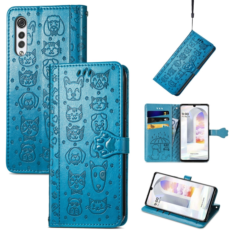 Lovely Cat and Dog Embossing Pattern Horizontal Flip Leather Case, with Holder & Card Slots & Wallet & Cartoon Clasp & Lanyard