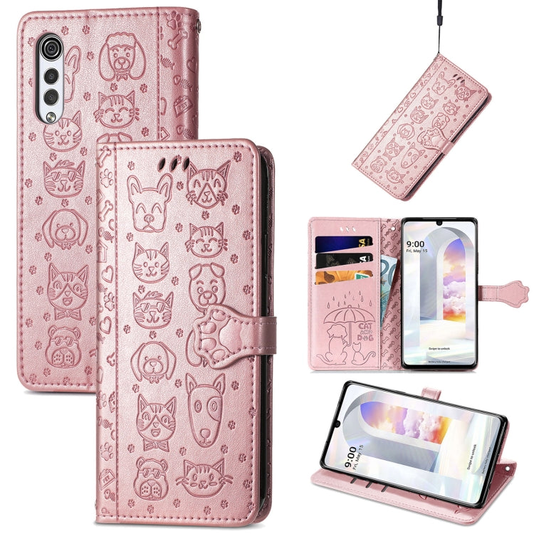 Lovely Cat and Dog Embossing Pattern Horizontal Flip Leather Case, with Holder & Card Slots & Wallet & Cartoon Clasp & Lanyard