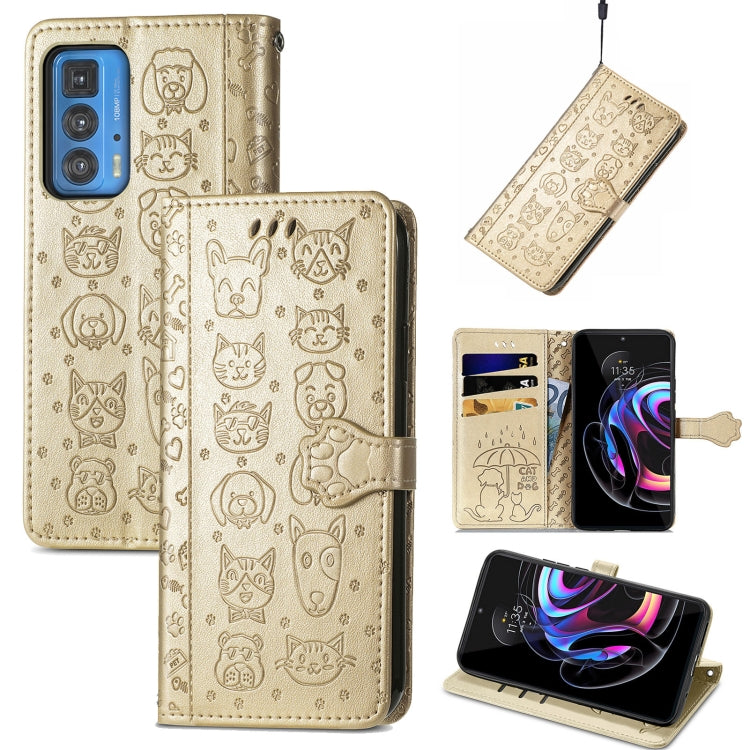 Lovely Cat and Dog Embossing Pattern Horizontal Flip Leather Case, with Holder & Card Slots & Wallet & Cartoon Clasp & Lanyard