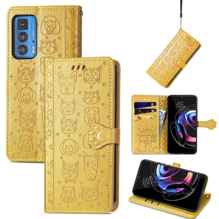 Lovely Cat and Dog Embossing Pattern Horizontal Flip Leather Case, with Holder & Card Slots & Wallet & Cartoon Clasp & Lanyard
