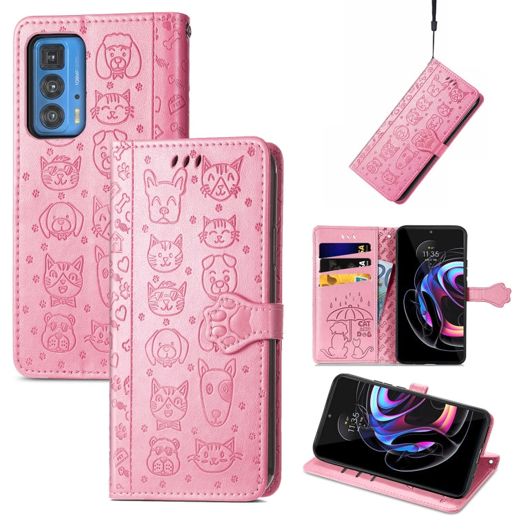 Lovely Cat and Dog Embossing Pattern Horizontal Flip Leather Case, with Holder & Card Slots & Wallet & Cartoon Clasp & Lanyard