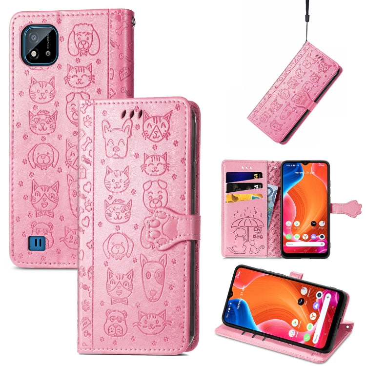 Lovely Cat and Dog Embossing Pattern Horizontal Flip Leather Case, with Holder & Card Slots & Wallet & Cartoon Clasp & Lanyard