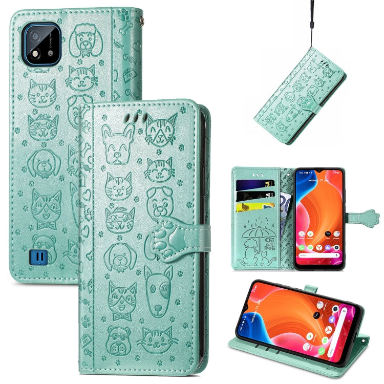 Lovely Cat and Dog Embossing Pattern Horizontal Flip Leather Case, with Holder & Card Slots & Wallet & Cartoon Clasp & Lanyard