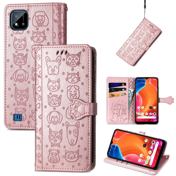 Lovely Cat and Dog Embossing Pattern Horizontal Flip Leather Case, with Holder & Card Slots & Wallet & Cartoon Clasp & Lanyard