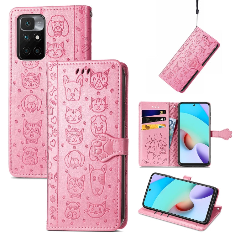 Lovely Cat and Dog Embossing Pattern Horizontal Flip Leather Case, with Holder & Card Slots & Wallet & Cartoon Clasp & Lanyard