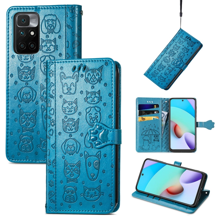 Lovely Cat and Dog Embossing Pattern Horizontal Flip Leather Case, with Holder & Card Slots & Wallet & Cartoon Clasp & Lanyard