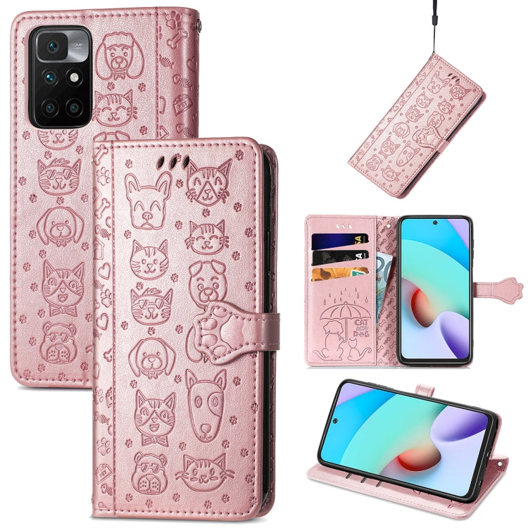 Lovely Cat and Dog Embossing Pattern Horizontal Flip Leather Case, with Holder & Card Slots & Wallet & Cartoon Clasp & Lanyard