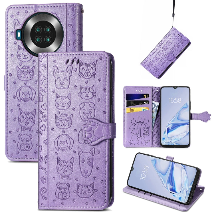 Lovely Cat and Dog Embossing Pattern Horizontal Flip Leather Case, with Holder & Card Slots & Wallet & Cartoon Clasp & Lanyard