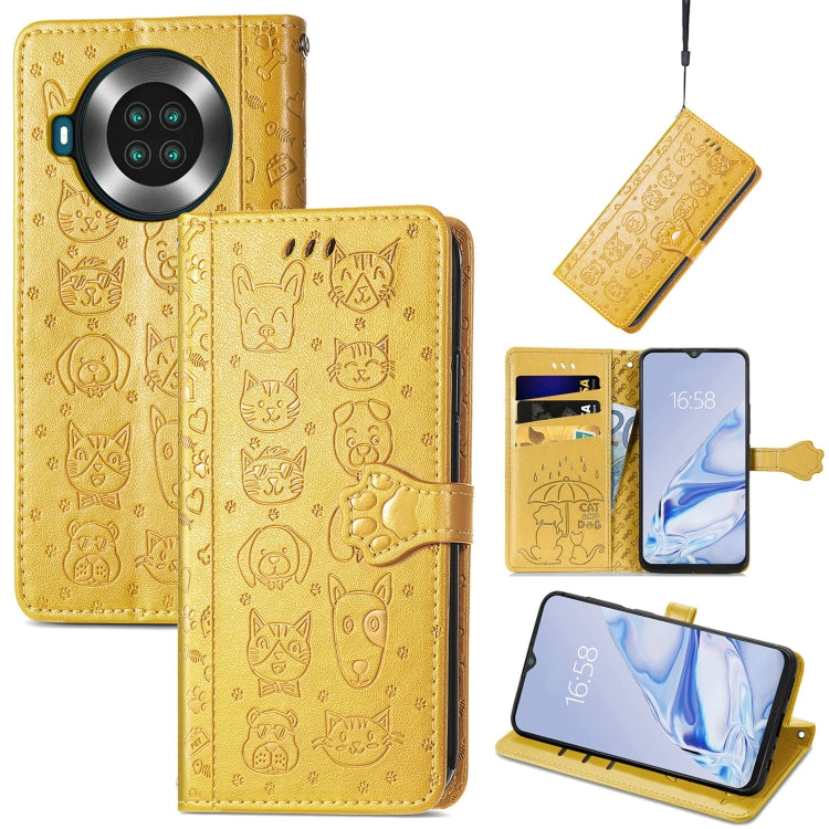 Lovely Cat and Dog Embossing Pattern Horizontal Flip Leather Case, with Holder & Card Slots & Wallet & Cartoon Clasp & Lanyard