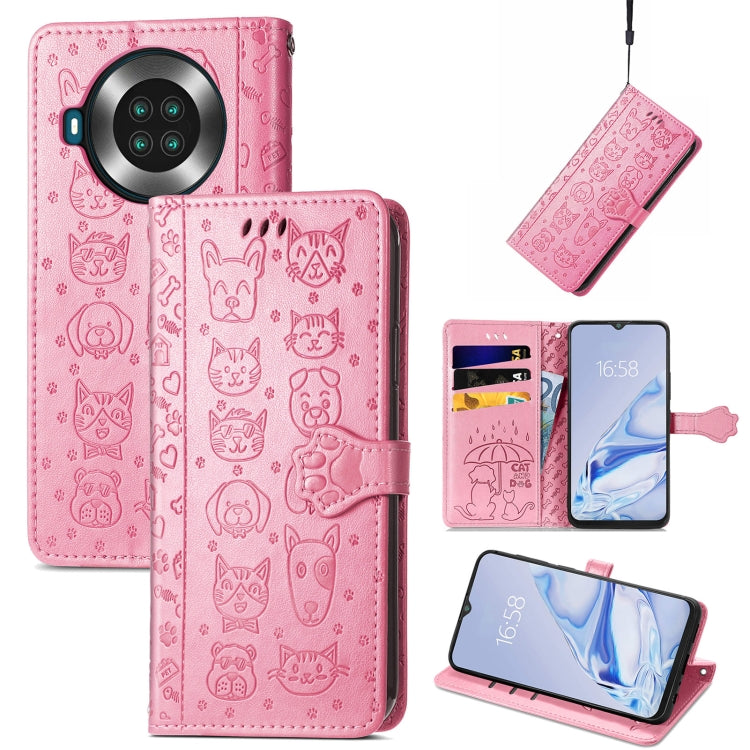 Lovely Cat and Dog Embossing Pattern Horizontal Flip Leather Case, with Holder & Card Slots & Wallet & Cartoon Clasp & Lanyard