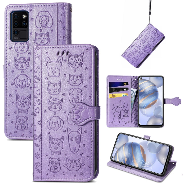 Lovely Cat and Dog Embossing Pattern Horizontal Flip Leather Case, with Holder & Card Slots & Wallet & Cartoon Clasp & Lanyard