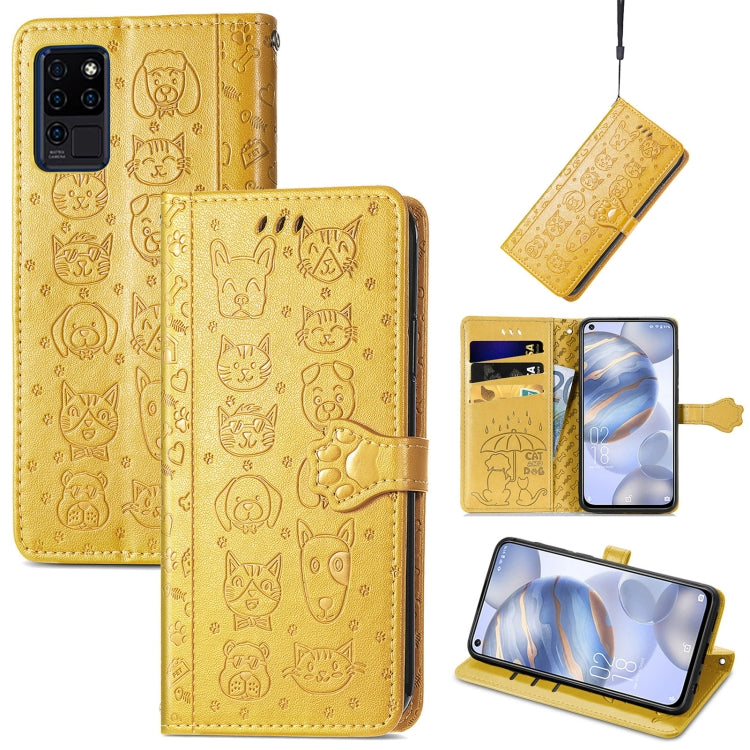 Lovely Cat and Dog Embossing Pattern Horizontal Flip Leather Case, with Holder & Card Slots & Wallet & Cartoon Clasp & Lanyard