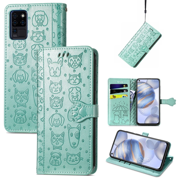 Lovely Cat and Dog Embossing Pattern Horizontal Flip Leather Case, with Holder & Card Slots & Wallet & Cartoon Clasp & Lanyard