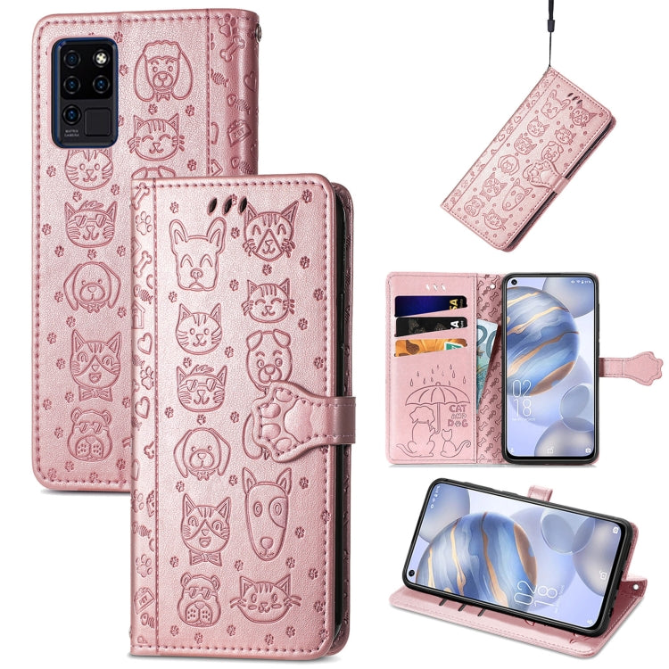 Lovely Cat and Dog Embossing Pattern Horizontal Flip Leather Case, with Holder & Card Slots & Wallet & Cartoon Clasp & Lanyard
