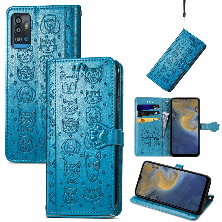 Lovely Cat and Dog Embossing Pattern Horizontal Flip Leather Case, with Holder & Card Slots & Wallet & Cartoon Clasp & Lanyard