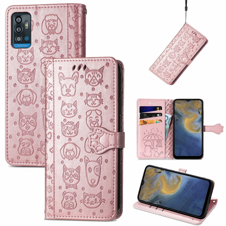 Lovely Cat and Dog Embossing Pattern Horizontal Flip Leather Case, with Holder & Card Slots & Wallet & Cartoon Clasp & Lanyard