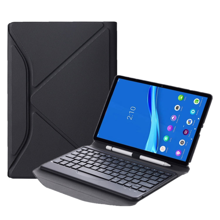 BM10 Diamond Texture Detachable Bluetooth Keyboard Leather Case with Pen Slot & Triangular Back Support