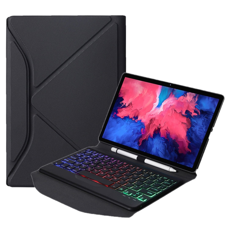 BM10S Backlight Edition Diamond Texture Detachable Bluetooth Keyboard Leather Case with Pen Slot & Triangular Back Support — view 9