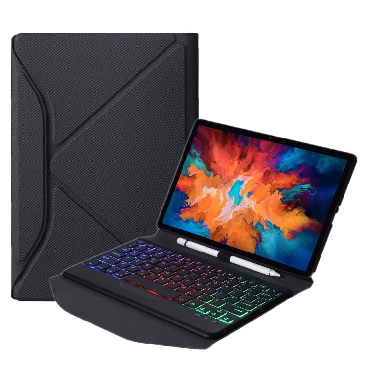 BM10S Backlight Edition Diamond Texture Detachable Bluetooth Keyboard Leather Case with Pen Slot & Triangular Back Support — view 11