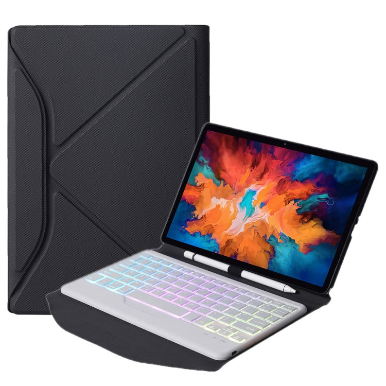 BM10S Backlight Edition Diamond Texture Detachable Bluetooth Keyboard Leather Case with Pen Slot & Triangular Back Support — view 12