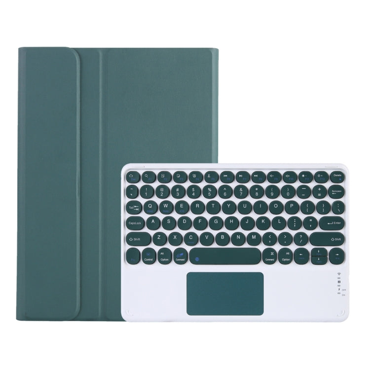 Y0N5-A TPU Case Lambskin Texture Round Keycap Bluetooth Keyboard Leather Case with Holder & Touchpad — view 9