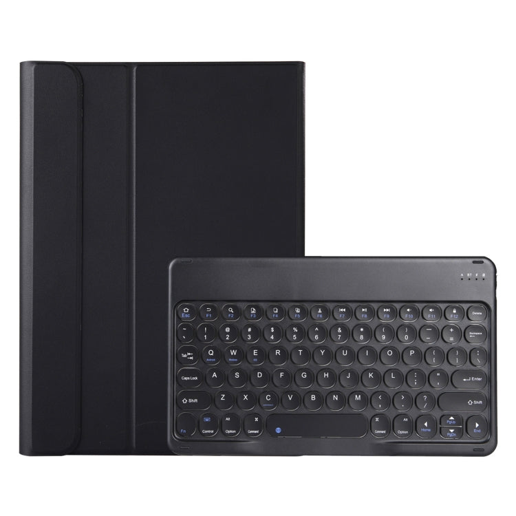 Y0N5 TPU Case Lambskin Texture Round Keycap Bluetooth Keyboard Leather Case with Holder — EDA002026601B