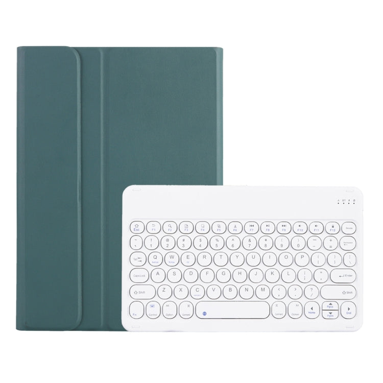 Y0N5 TPU Case Lambskin Texture Round Keycap Bluetooth Keyboard Leather Case with Holder