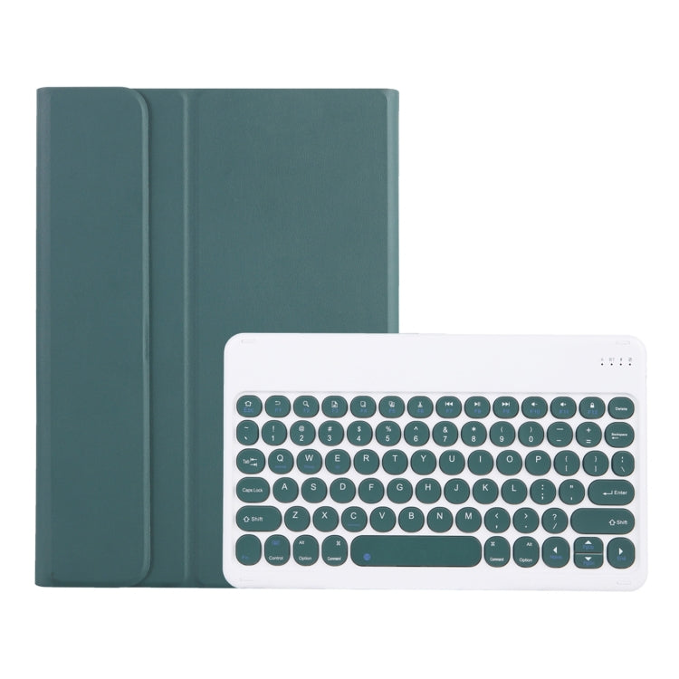 Y0N5 TPU Case Lambskin Texture Round Keycap Bluetooth Keyboard Leather Case with Holder — EDA002026601A
