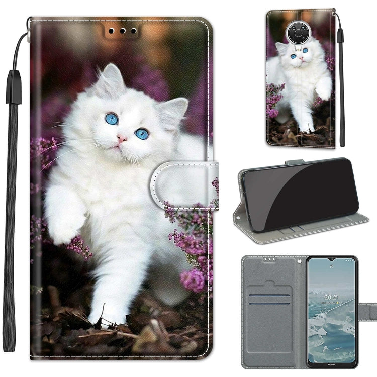 Voltage Coloured Drawing Magnetic Clasp Horizontal Flip PU Leather Case with Holder & Card Slots — C05 Purple Blue Water Drops