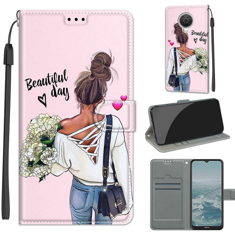 Voltage Coloured Drawing Magnetic Clasp Horizontal Flip PU Leather Case with Holder & Card Slots — C06 Red Lip Chocolate