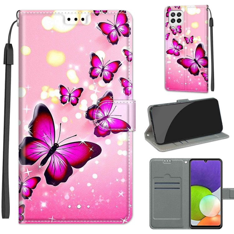 Voltage Coloured Drawing Magnetic Clasp Horizontal Flip PU Leather Case with Holder & Card Slots — C20 Gold Silver Flying Butterflies
