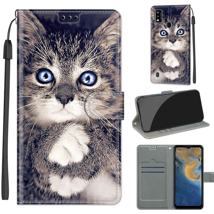 Voltage Coloured Drawing Magnetic Clasp Horizontal Flip PU Leather Case with Holder & Card Slots