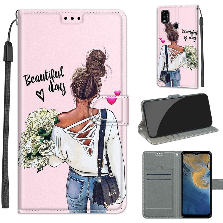 Voltage Coloured Drawing Magnetic Clasp Horizontal Flip PU Leather Case with Holder & Card Slots