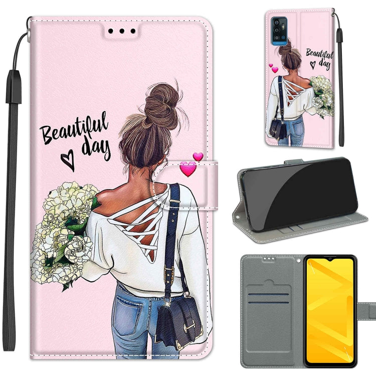 Voltage Coloured Drawing Magnetic Clasp Horizontal Flip PU Leather Case with Holder & Card Slots