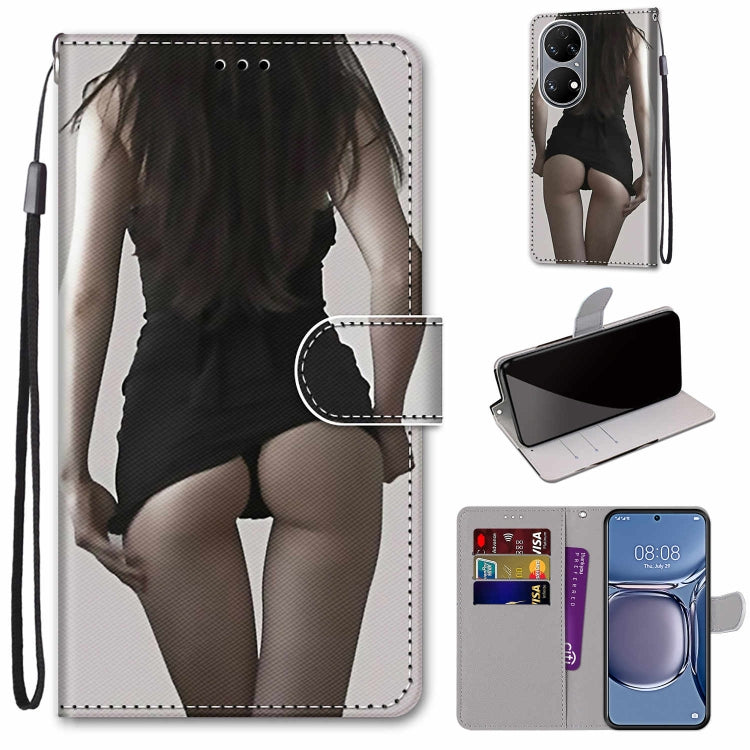 Coloured Drawing Cross Texture Horizontal Flip PU Leather Case with Holder & Card Slots & Wallet & Lanyard