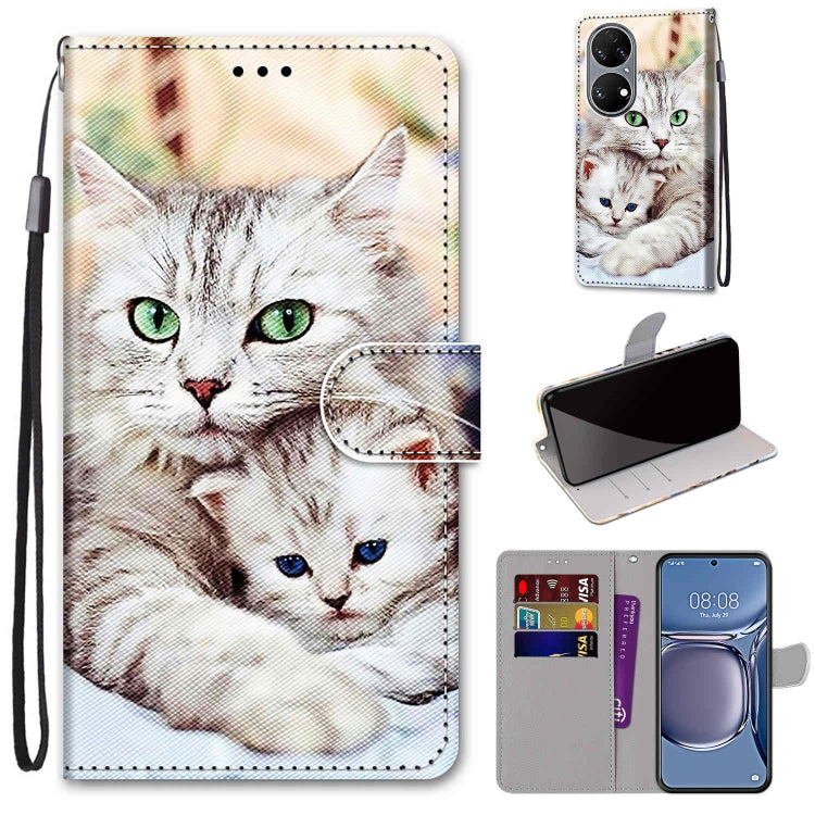 Coloured Drawing Cross Texture Horizontal Flip PU Leather Case with Holder & Card Slots & Wallet & Lanyard