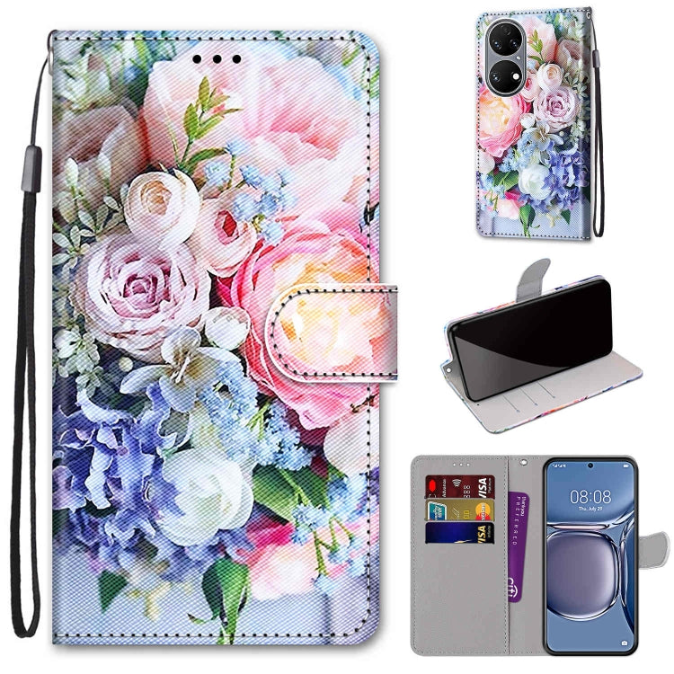 Coloured Drawing Cross Texture Horizontal Flip PU Leather Case with Holder & Card Slots & Wallet & Lanyard