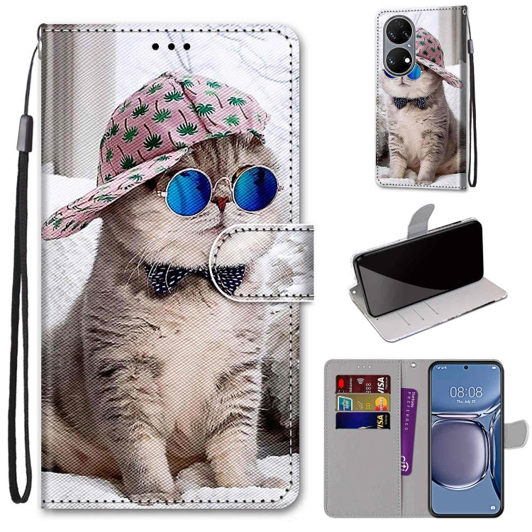 Coloured Drawing Cross Texture Horizontal Flip PU Leather Case with Holder & Card Slots & Wallet & Lanyard