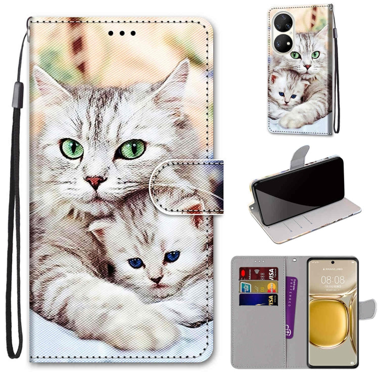 Coloured Drawing Cross Texture Horizontal Flip PU Leather Case with Holder & Card Slots & Wallet & Lanyard