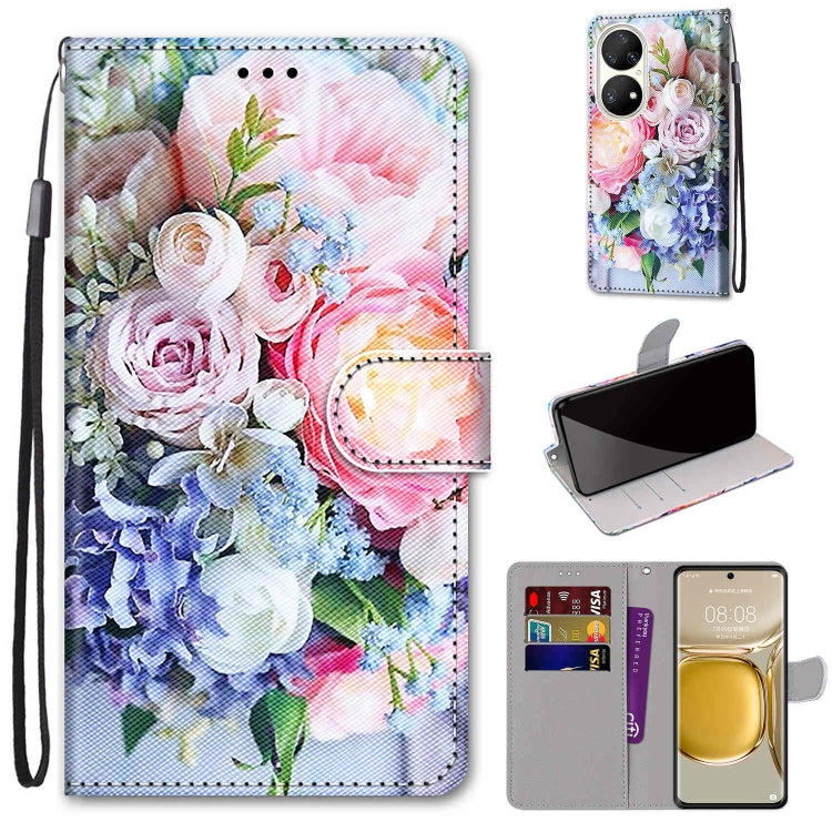 Coloured Drawing Cross Texture Horizontal Flip PU Leather Case with Holder & Card Slots & Wallet & Lanyard