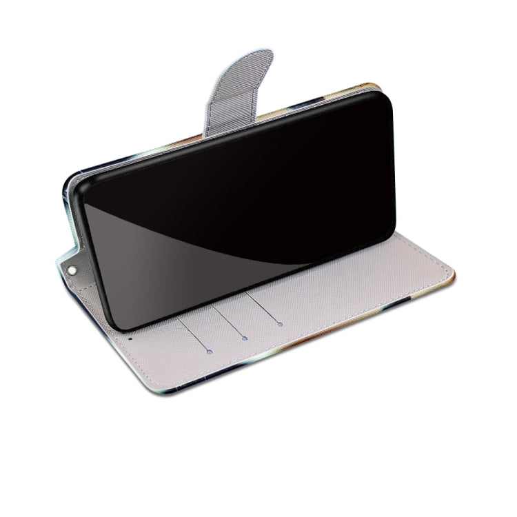 Coloured Drawing Cross Texture Horizontal Flip PU Leather Case with Holder & Card Slots & Wallet & Lanyard