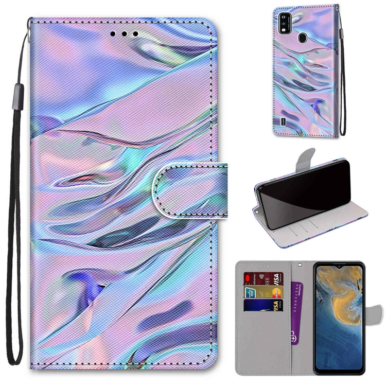 Coloured Drawing Cross Texture Horizontal Flip PU Leather Case with Holder & Card Slots & Wallet & Lanyard
