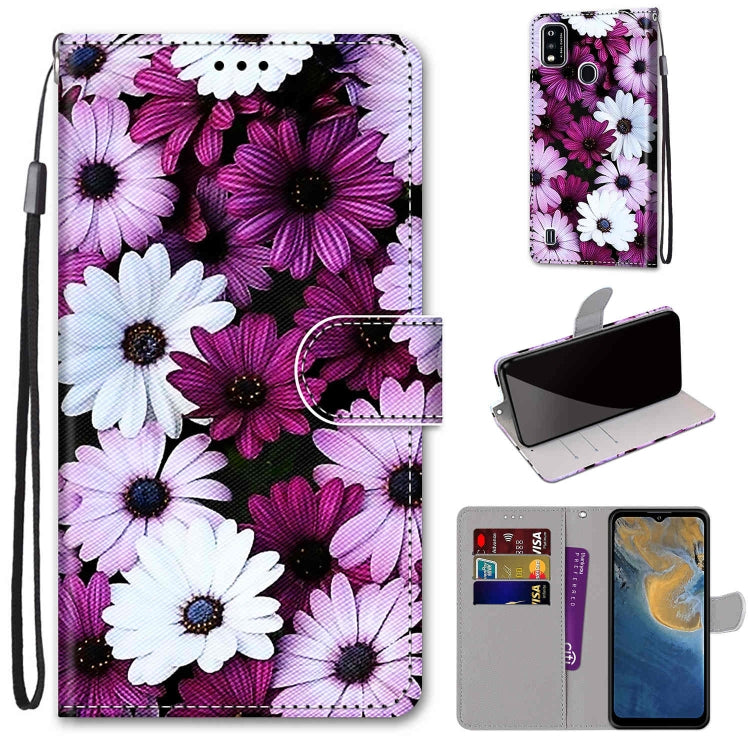 Coloured Drawing Cross Texture Horizontal Flip PU Leather Case with Holder & Card Slots & Wallet & Lanyard