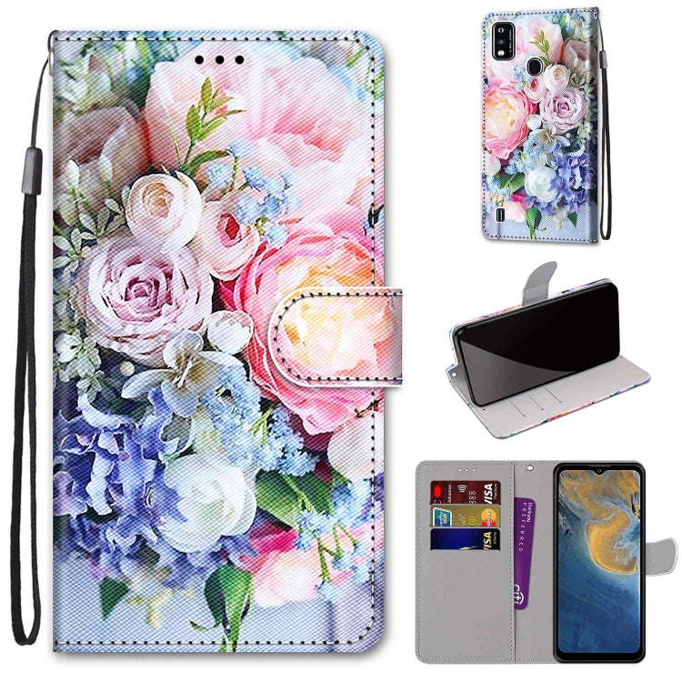 Coloured Drawing Cross Texture Horizontal Flip PU Leather Case with Holder & Card Slots & Wallet & Lanyard